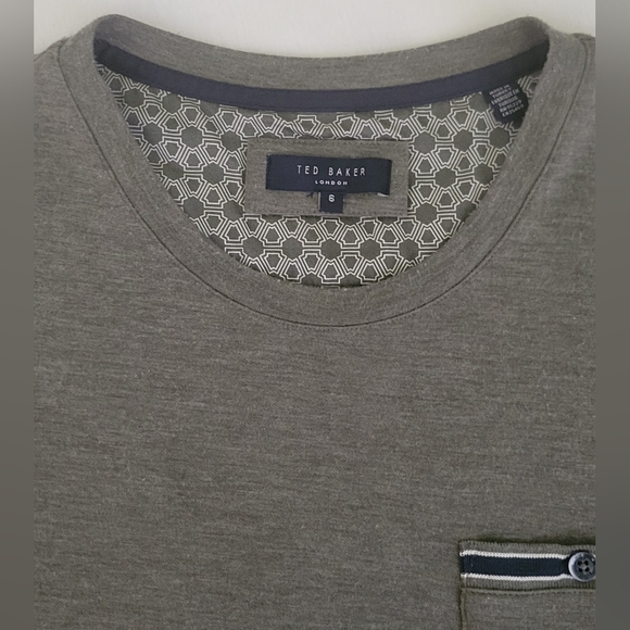 *Sold* Ted Baker London Men's Khaos Green Slim Fit Tee Shirt Short Sleeve - Picture 7 of 13